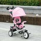 Qaba - Tricycle 6 en 1 pour tout-petits de 1 à 5 ans avec poignée parentale - rose-Dimensions : 40,2 po L x 19,3 po l x 40,2 po H (102L x 49l x 102H cm). 
