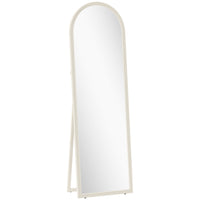 HOMCOM Arched Full Body Mirror - 21" W x 64" H - White-Full size mirror allows viewing of entire outfit effortlessly 