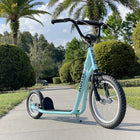 Aosom Youth Kick Scooter with Adjustable Handlebar - Blue-Wide textured foot deck anti-slip and help to maintain balance 
