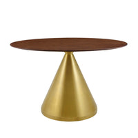 Modway Tupelo 48" Oval Dining Table - Gold Walnut-Modern Dining Table
