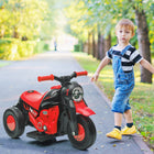 Qaba 3 Wheels 6V Kids Electric Motorcycle with LED Headlight - Black-Includes a bright headlight for nighttime rides 