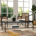 Hudson&Canal Alexis 54"W Rectangular Coffee Table - Blackened Bronze-Product Dimensions: 24" L x 54" W x 17" H