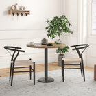 HOMCOM - Chaises de salle à manger tressées avec assise en chanvre pour cuisine - noir - lot de 2-Assise en corde de papier tressée à la main offrant un style unique et une bonne respirabilité 