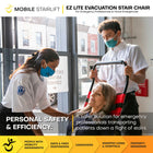 Mobile StairLift EZ LITE Evacuation Chair - Assorted Colours-Ergonomic padded grip handles help reduce operator strain during transport