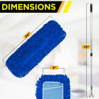 Gritt Commercial All-In-One 24” Microfiber Dust Mop Set with 72" Telescopic Handle-Mop Head Width: 5"