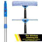 Gritt Commercial Pro Window Washing Cleaning Kit - 14" Squeegee - 14" Washer - 6' Telescopic Pole-Tools easily attach to the included telescopic 6' pole