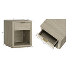 Manhattan Comfort Evelyn 20" Modern 1-Drawer Nightstand 2-Piece Set - Natural-Smooth Rounded Edges Add a Modern Charm and Enhance Safety
