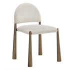Modway - Hayley Tissu rembourré Fauteuil d’appoint de salle à manger - Crème en laiton-Fauteuil latéral polyvalent pour salle à manger