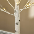 HOMCOM 6' Artificial Birch Tree with 96 Warm White LED Lights - White-Tree Colour: White 