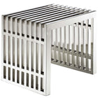Modway Gridiron Benches Set of 3 - Silver-Long Benches: Perfect modern bench or table