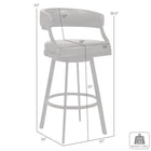 Armen Living - Saturn Tabouret de Bar Pivotant de 76 cm de Hauteur en Similicuir Marron et Métal Auburn Bay-6