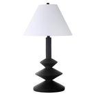 Hudson&Canal - Lampe triple gour Abilene de 71 cm de haut avec abat-jour en tissu - Noir mat/blanc-Design rustique moderne pour votre salon, espace de travail ou table de chevet