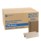 Georgia-Pacific Pacific Blue Basic Recycled Multifold Paper Towels - Natural - 16 Pack-Multifold paper towels are ideal for everyday use