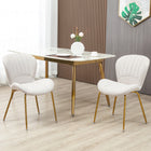 HOMCOM Dining Chairs with Cushioned Backrest - Cream White - Set of 2-It has thick foam padding and smooth microfiber cloth, making it cozy and relaxing