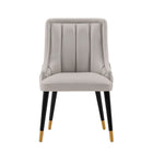Manhattan Comfort - Chaise de salle à manger moderne Eda 58 cm en similicuir et velours, gris-Chaise de salle à manger moderne pour salle à manger et usage de chaise de travail