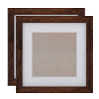 Decent Living - Cadre photo en bois massif - Couleur noyer - 10x10pouce - Paquet de 2-Bois massif 100 % naturel (Okan/Teck)