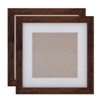 Decent Living - Cadre photo en bois massif - Couleur noyer - 10x10pouce - Paquet de 2-Bois massif 100 % naturel (Okan/Teck)
