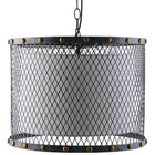 Modway Fortune Chandelier - Antique Silver-Fabric Drum Shade
