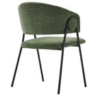 Modway Nella Upholstered Heathered Chenille Dining Chairs - Eucalyptus/Black - 2 Pack-8