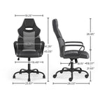 Emerge - Fauteuil de jeu en similicuir Luxura Vector - noir/gris-Dimensions du dossier : 26,85 po (H) x 19,25 po (La)