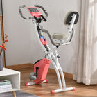 Soozier - Vélo D’Exercice Pliant 3 En 1 Avec Résistance Magnétique À 8 Niveaux - Rose-Conception 3-en-1 : positions verticale, détendue ou allongée  