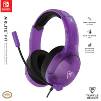 Turtle Beach Airlite Fit Wired Gaming Headset for Nintendo Switch - Purple-Superior Lightweight Design - The superior lightweight design of this headset ensures maximum comfort, allowing you to play for hours without discomfort. Its ergonomic structure provides a secure fit, making it ideal for long gaming sessions, so you can focus on the game without distractions or strain on your head, neck, and ears