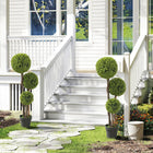 HOMCOM 45" Artificial Boxwood Triple Ball Topiary Tree - Green - 2 Pack-Colour: Light Green 