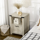 HOMCOM Side Table with Storage - Oak-Particle board and MDF, thick tabletop, and legs make it stable and durable