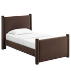 Modway Rael Performance Velvet Twin Platform Bed - Chocolate Brown-6