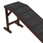 PawHut 74" L Pet Ramp with Non-slip Carpet - Brown-Polyester surface provides so much comfort 