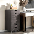 Vinsetto Mobile Letter/A4 Filing Cabinet with Drawers & Wheels - Grey-7 drawers to store your office supplies
