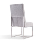 Manhattan Comfort - Chaise de salle à manger moderne Element 19,68 po en velours gris-Hauteur d’assise : 48 cm Capacité de poids : 136 kg