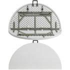 Flash Furniture – Table pliante ronde de 48 po à 2 battants en plastique blanc (DAD122RZ)-Dessus de table blanc granit avec 1,75 pouce d'épaisseur