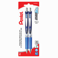 Pentel EnerGel Liquid Gel Pens Retractable – 0.7mm – Blue – 2 Pack-Engineered to incorporate the best qualities of liquid and gel ink