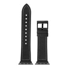 JCPal - Bracelet Gentry en Cuir pour Apple Watch 42 / 44mm - Noir-Support en TPU respirant avec canaux de circulation d'air