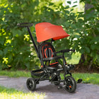 Qaba - Tricycle bébé 4 en 1 avec siège réversible et réglable - rouge-Poignée de poussée amovible et réglable sur 3 positions 