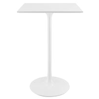 Modway Lippa 28" Square Wood Bar Table - White-Modern Bar Table