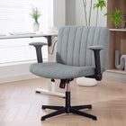HOMCOM Criss Cross Wide Office Chair with Arms - No Wheels - Grey-Features adjustable seat and armrest height, a gentle rocking function for personalized comfort