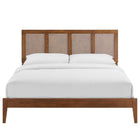Modway Sirocco Rattan and Wood King Platform Bed - Walnut-8
