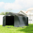 Outsunny 10' x 10' Portable Shed-A thickened 200 gsm PE cover is tear-resistant and waterproof, keeping your belongings dry
