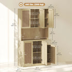 HOMCOM 71" H Kitchen Pantry Cabinet with Open Countertop Hutch - Natural Wood-3-level adjustable shelves in each cabinet offer flexible storage for varying item heights 