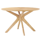 Modway Crossroads 47" Round Wood Dining Table - Oak-Mid Century Modern Table
