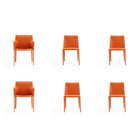 Manhattan Comfort - Chaises de salle à manger modernes Paris en similicuir - Corail - Lot de 6-Chaise de salle à manger moderne 6 pièces parfaite pour la salle à manger et le bureau à domicile
