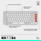 Logitech Pop Icon Bluetooth Keyboard & Mouse Combo - Off-White/Orange-Compatible with MacBook Neo laptops: instant Bluetooth connection, seamless & color-matched