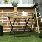 Outsunny - Table basse en rotin pour balcon, bois naturel-Le design pliant facilite le transport et permet d’économiser de l’espace intérieur lorsqu’il n’est pas utilisé  