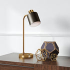 Hudson&Canal - Lampe de table Thew de 53 cm de haut avec abat-jour en métal - Laiton/noir-Une finition en laiton fabriquée à la main est appliquée à la base en métal fantaisie
