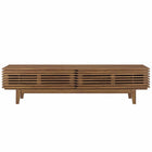 Modway Render 71" TV Stand - Walnut-Tapered Wood Legs