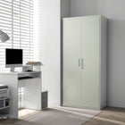 HOMCOM - Armoire de rangement en métal 71 po avec 2 portes - blanc-Deux portes verrouillables sécurisent les objets, équipées de 2 clés 