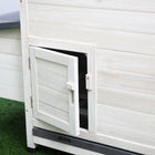 PawHut 65" Wooden Hen House with Run Box - Grey-Durable spray wire keeps your pets from predator and ensures excellent air circulation 