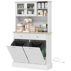 HOMCOM 68" H Kitchen Pantry Cabinet with Charging Station - White-It can be used in the kitchen, bathroom, laundry room, or hallway 
